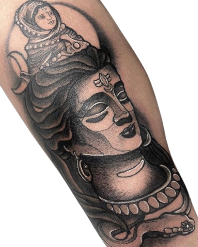 Tatuaje de Buda con detalles ornamentales